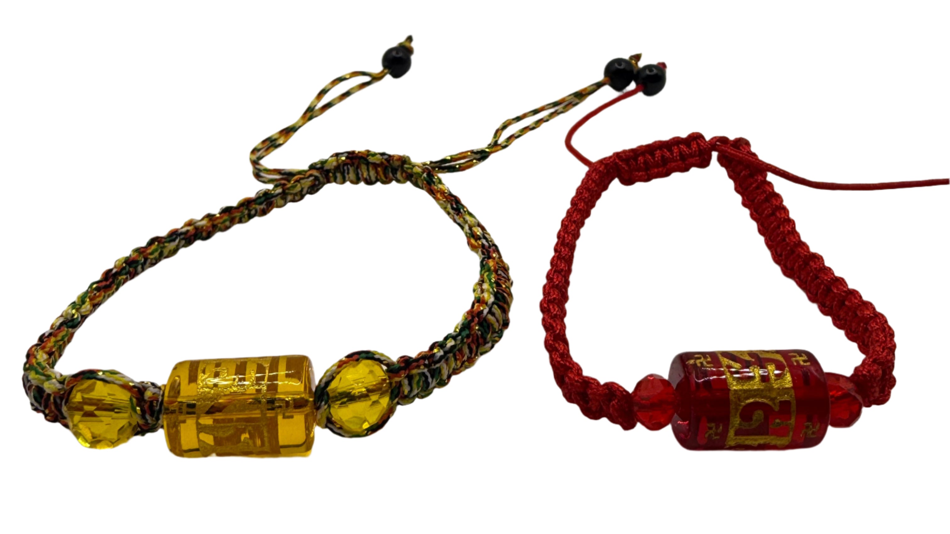 Tibetan 6 Words Prayer Wheel Mantra Lucky Charm Braided Bracelet