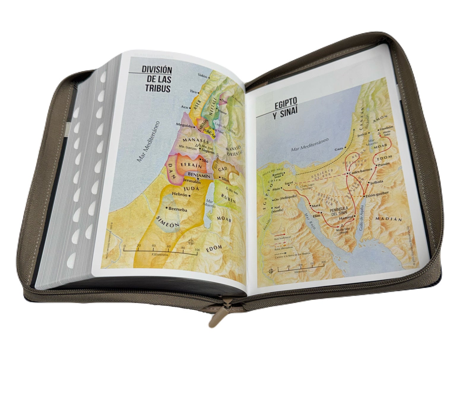 Biblia Letra Súper Gigante 19pts Con Cierre/Index Negro/Café/Beige