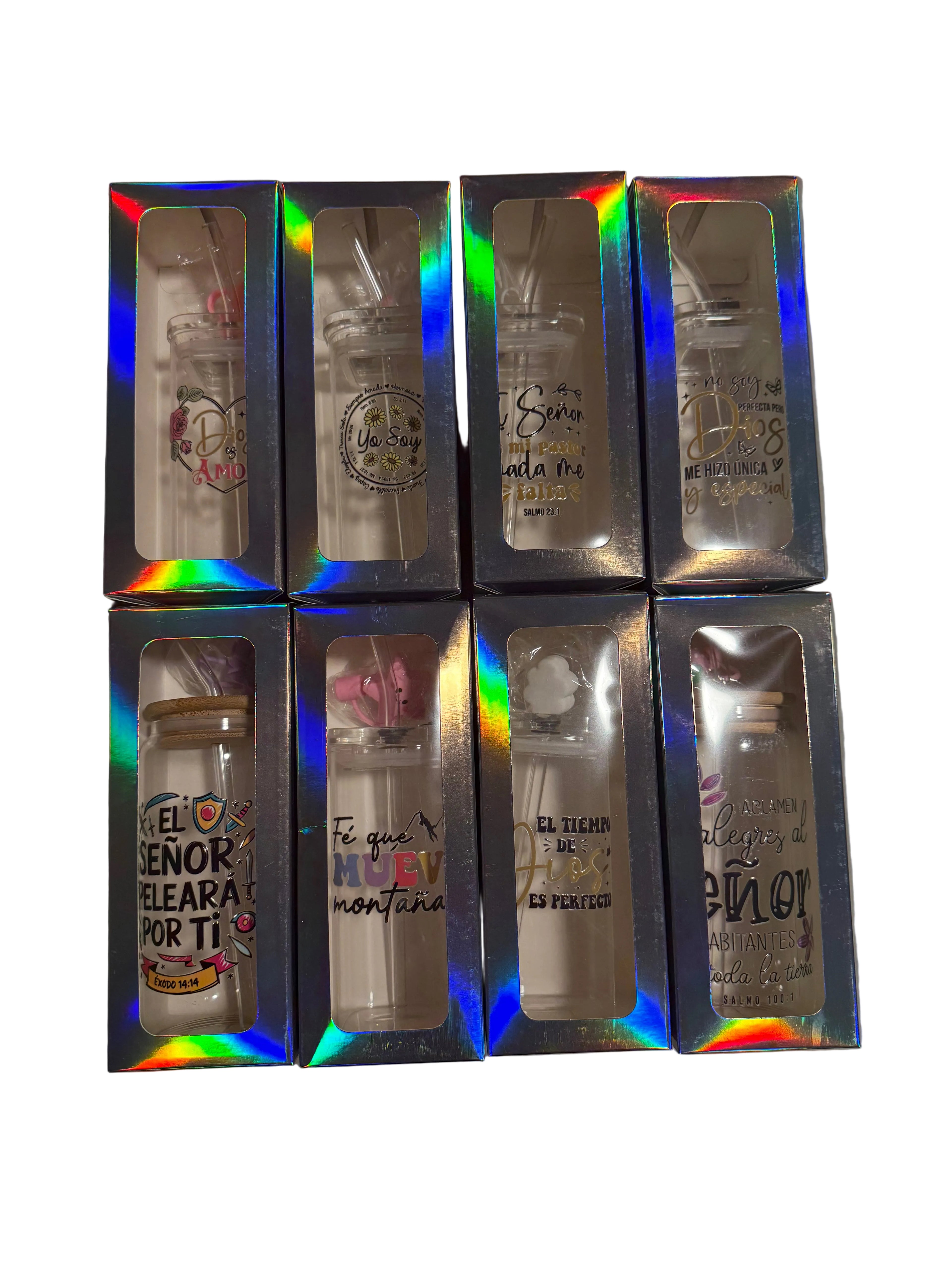 Vaso Acrílico Cristano con Tapa y Popote – Diseño Inspiracional – 10–12 oz