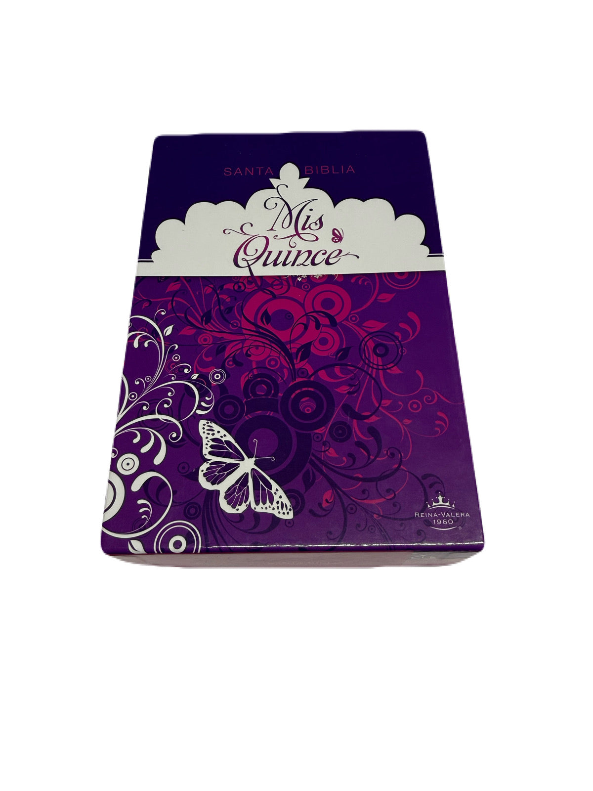 Biblia Edición Mis Quince RV1960 Amatista Con Mariposas Símil Piel