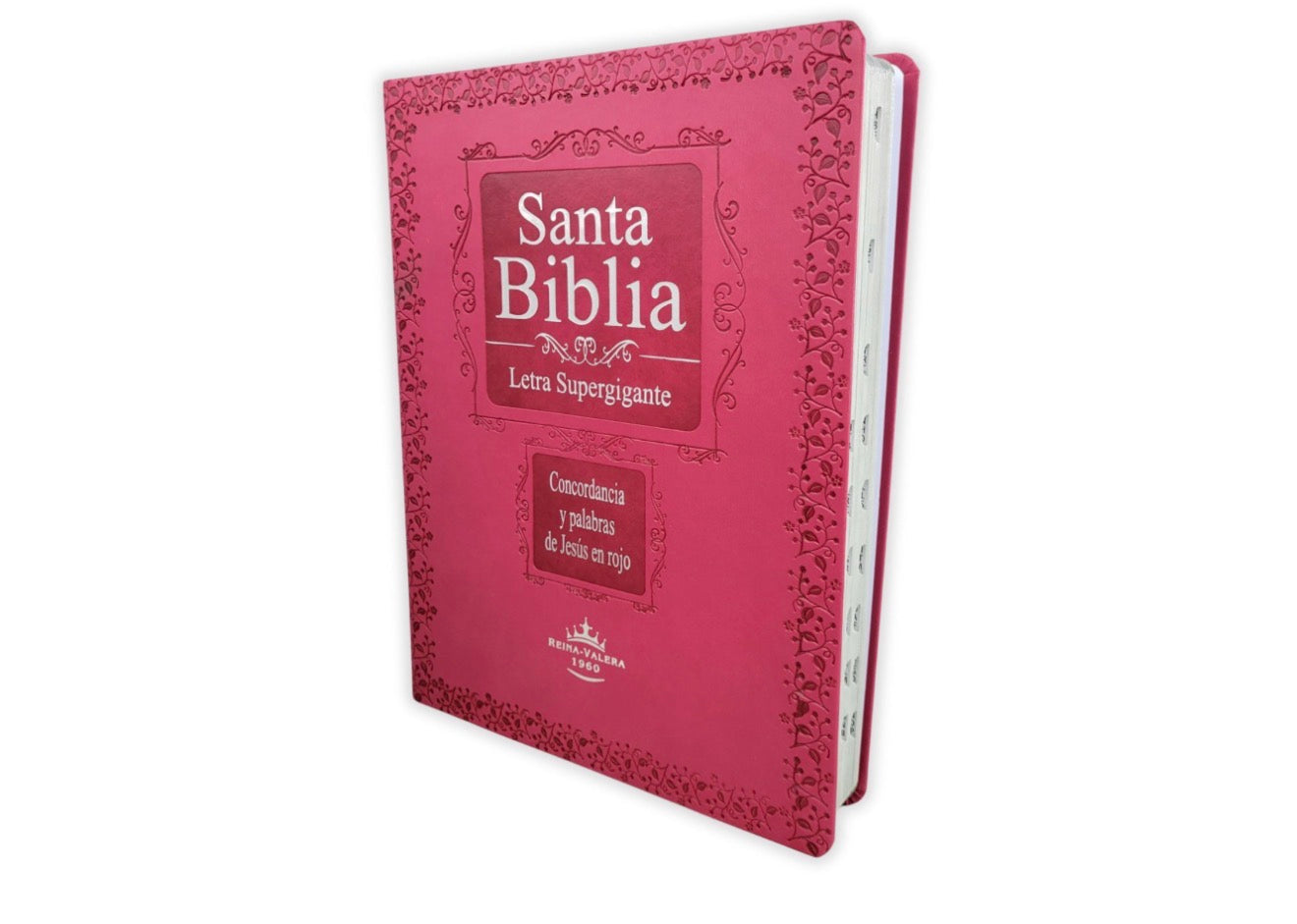 Biblia Letra Supergigante 18 puntos RV1960 imit piel fucsia con índice