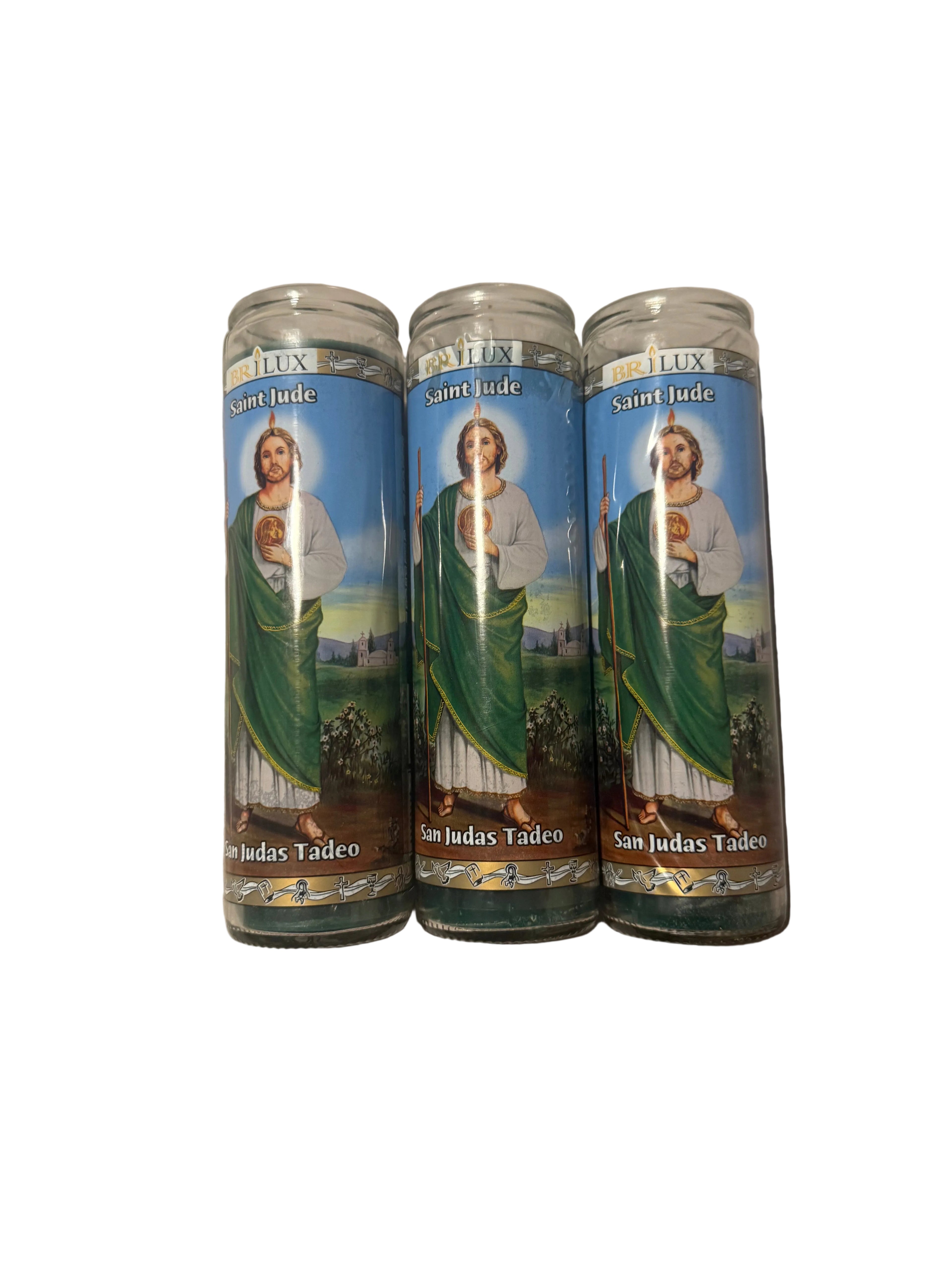 Veladoras Devocionales BRILUX – San Judas Tadeo | Importadas de México / BRILUX Devotional Prayer Candles – San Judas Tadeo| Imported from Mexico