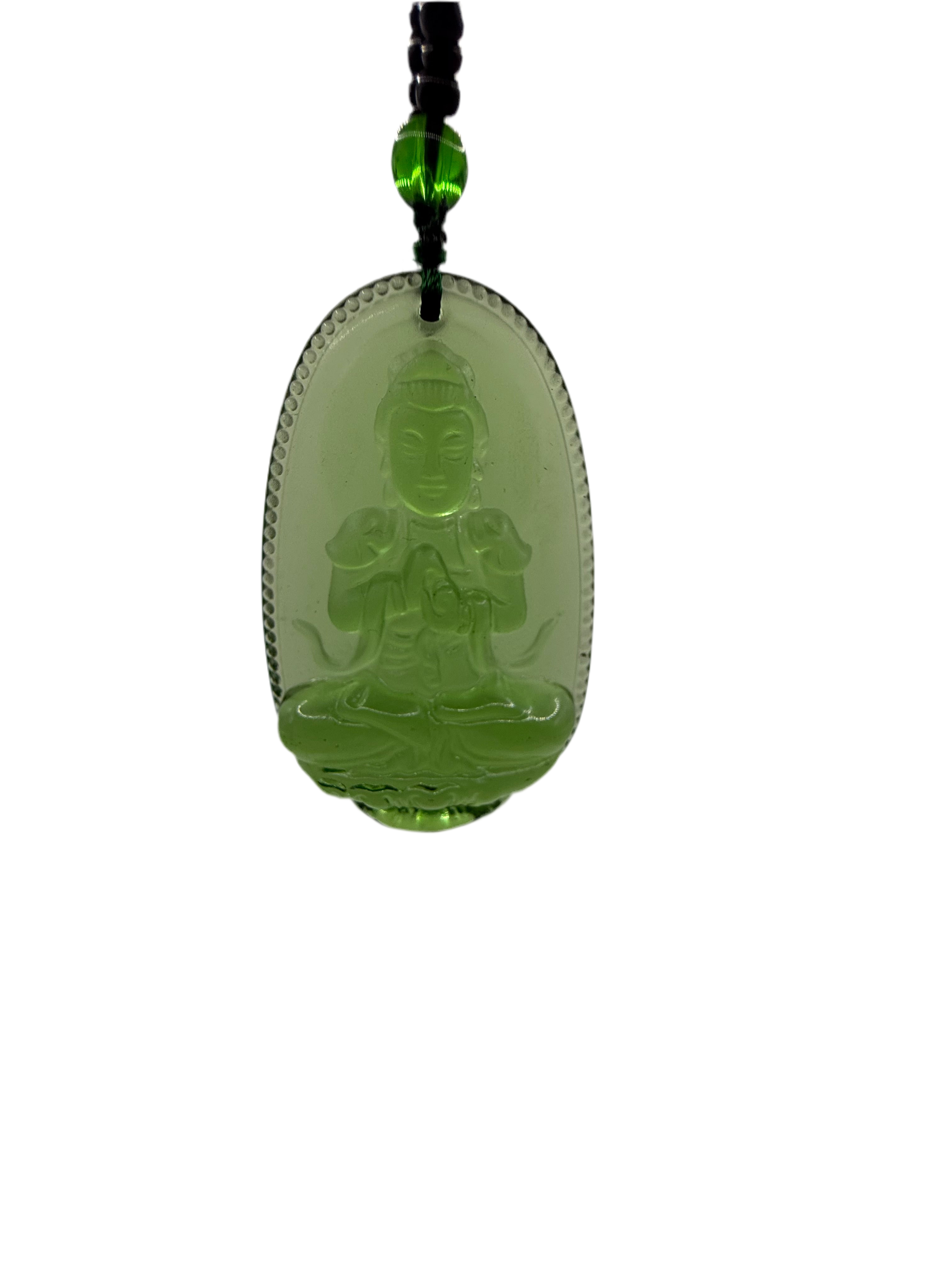Buddha Pendant Crystal Stone Chain Necklace Women Men Lucky Jewelry Accessory