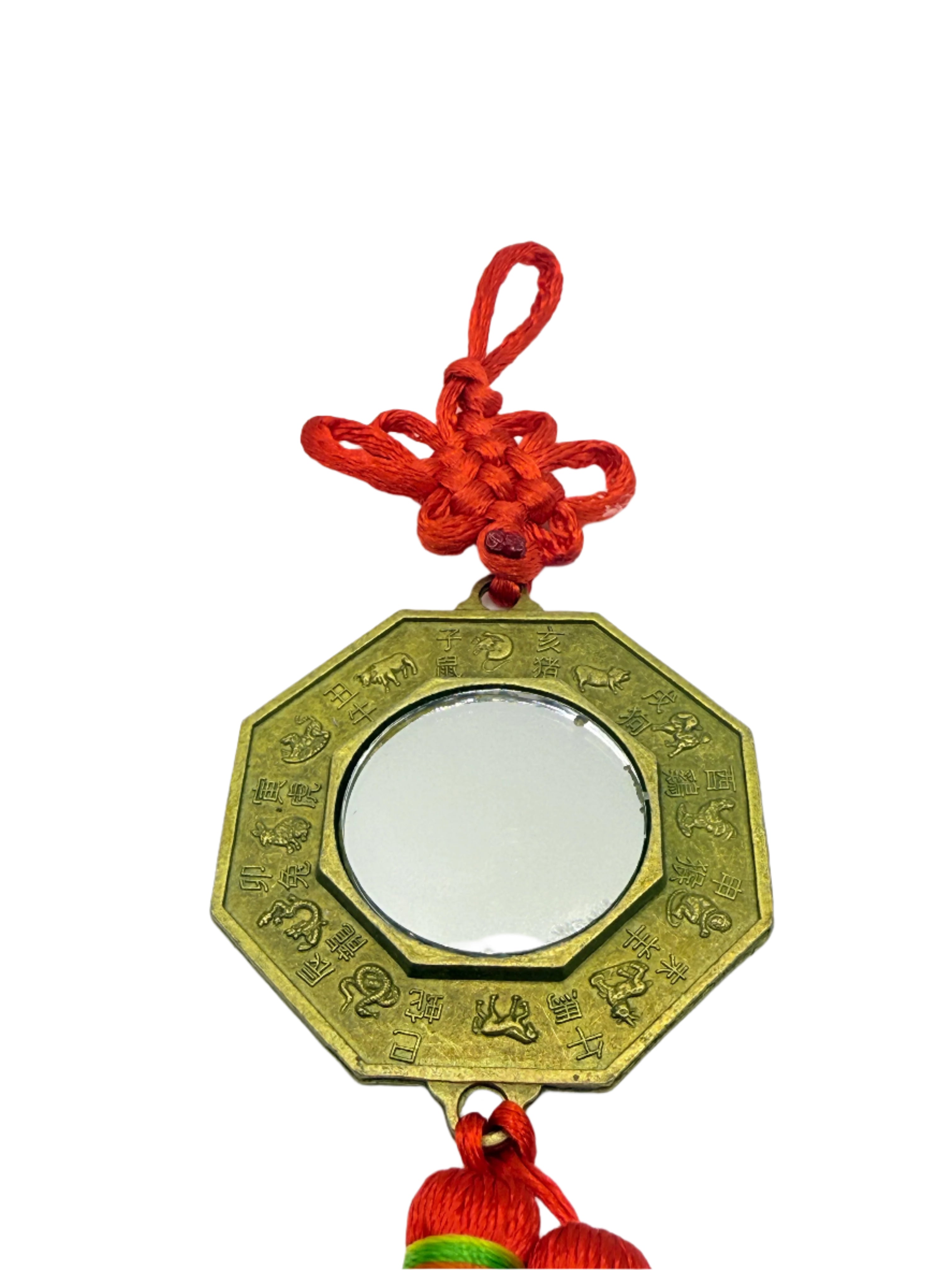 Feng Shui Bagua Mirror Chinese Knot Red Tassel For Home & Business