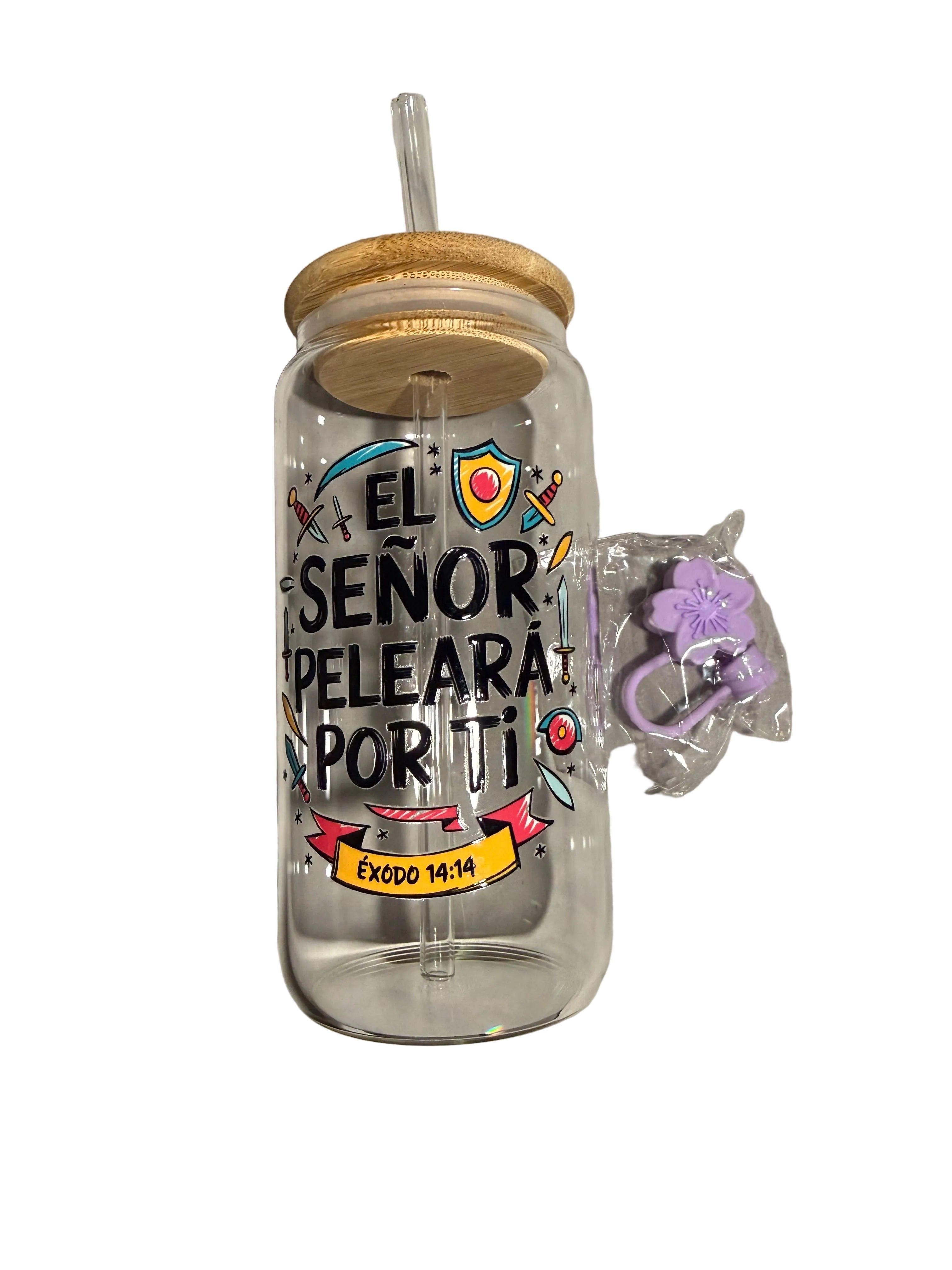 Vaso Acrílico Cristano con Tapa y Popote – Diseño Inspiracional – 10–12 oz