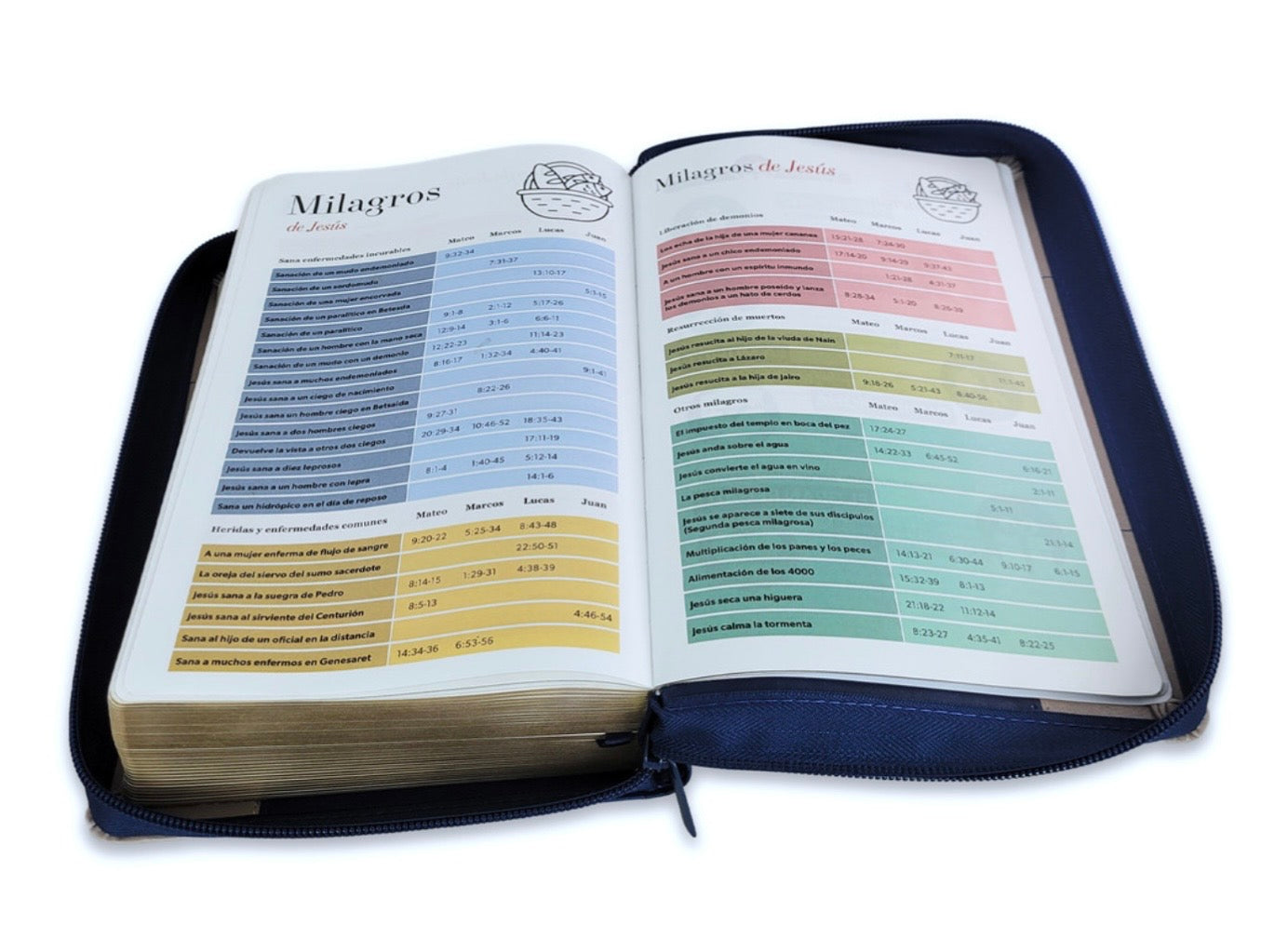 Biblia Letra Gigante 14pts Con Cierre/Index RV1960 Azul Navy/ Crema