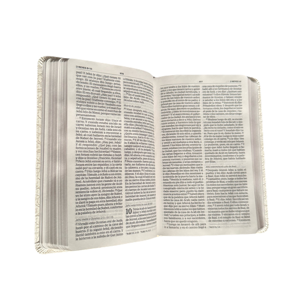 Santa Biblia 8Pts De Boda Filigrana Blanca/Rosa Palo