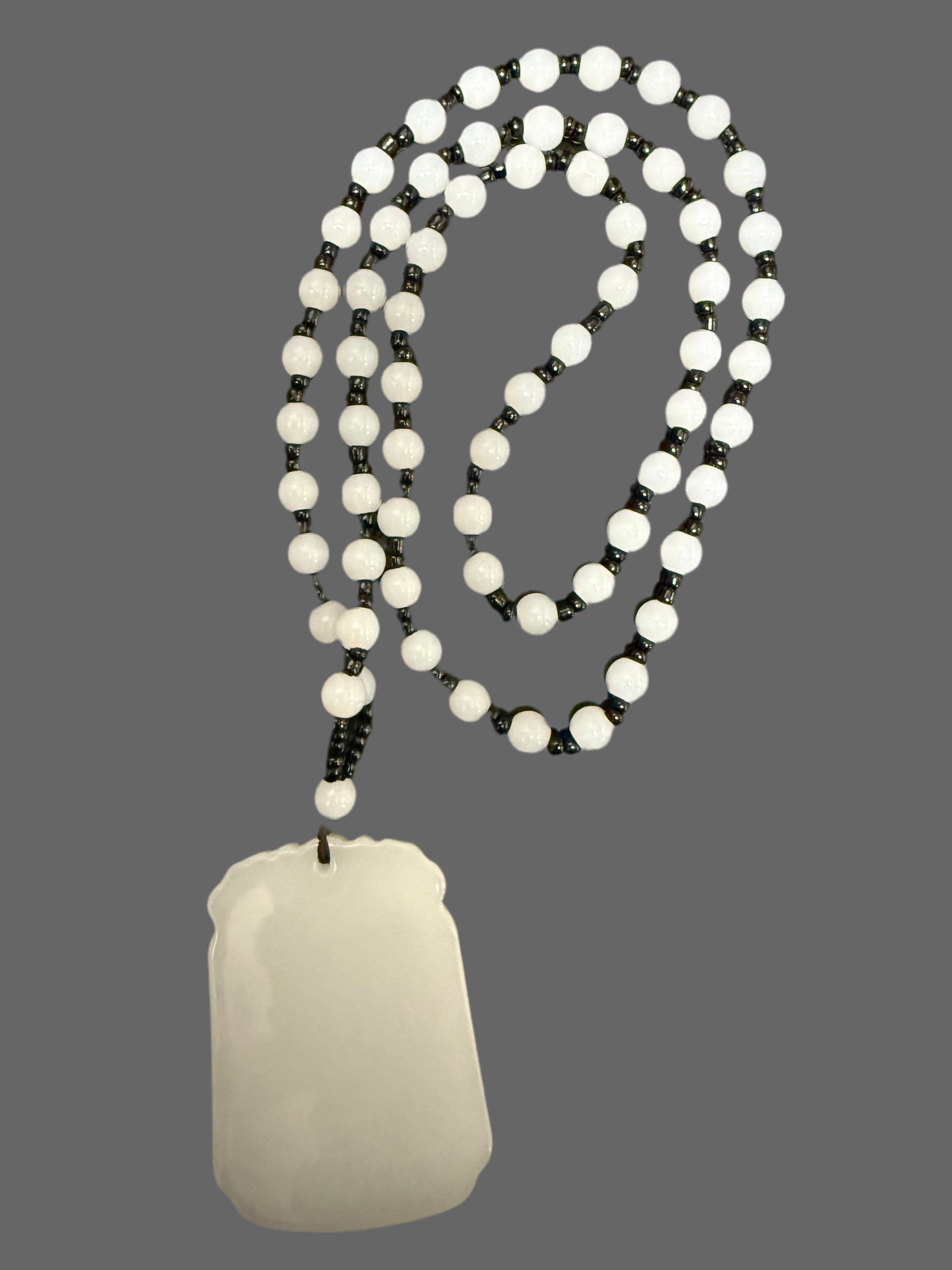 Green Jade Dragon Pendant Necklace
