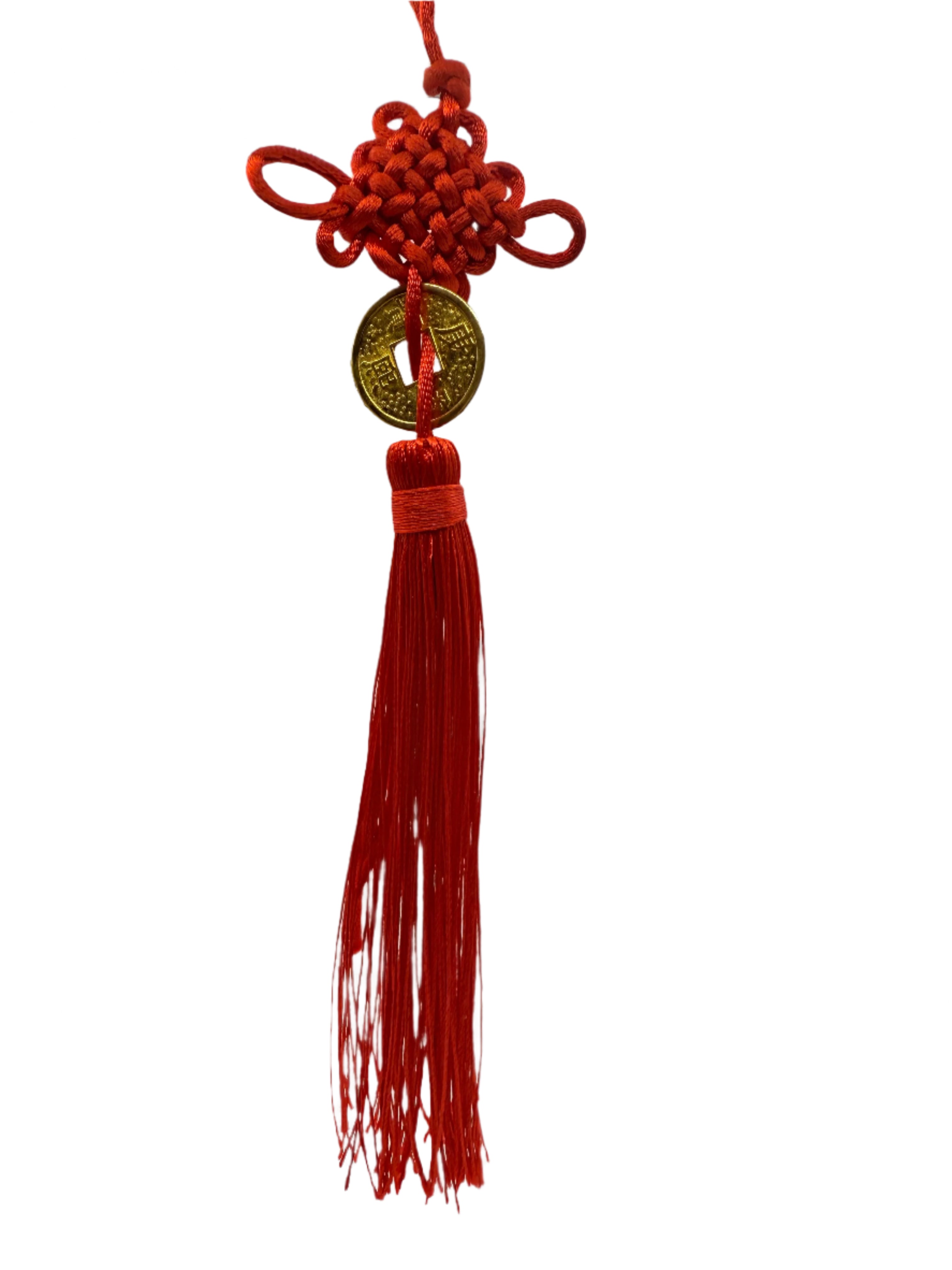 Chinese Knot with a Lucky Coin and Tassel For Home Business Car