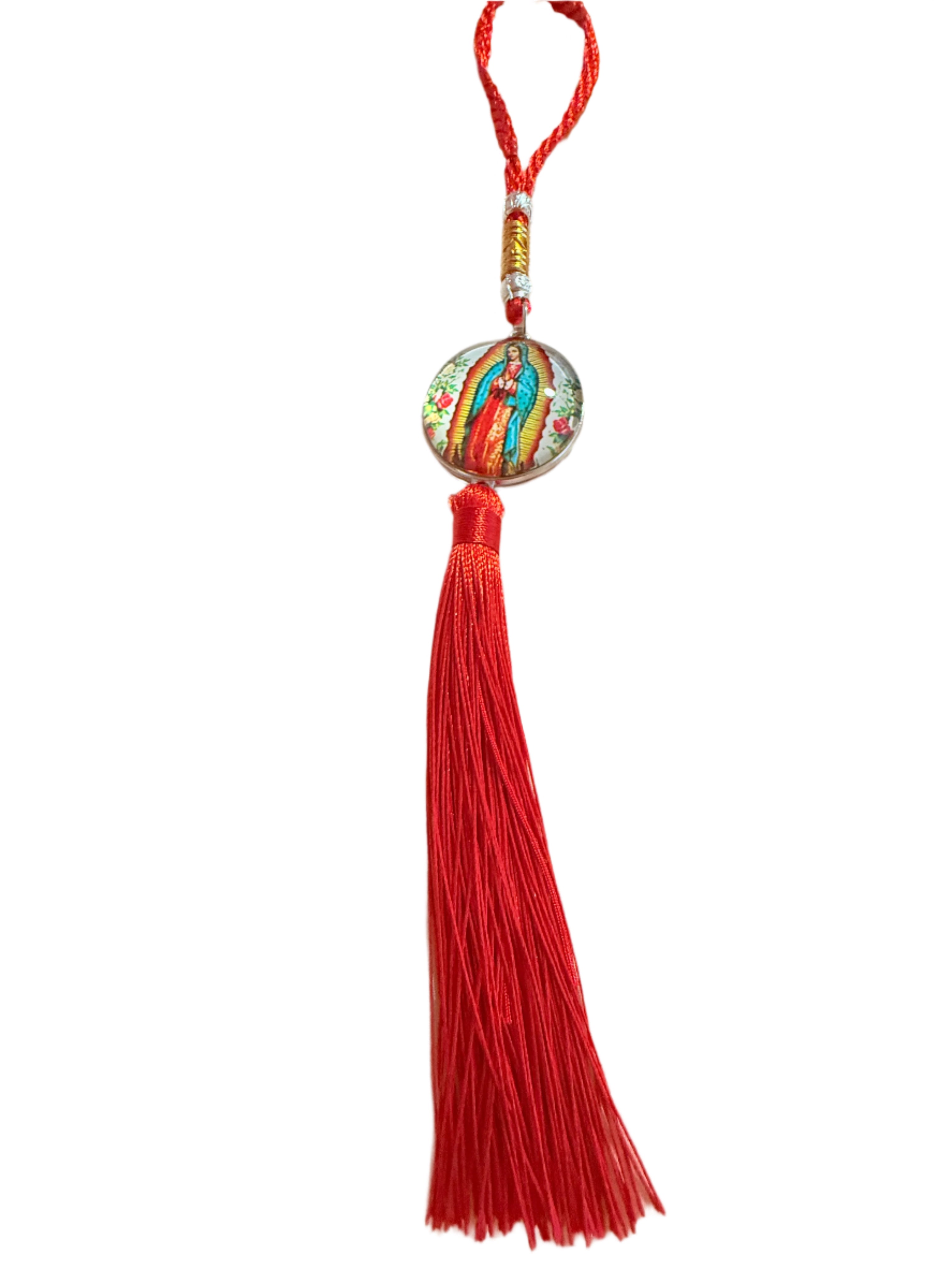 Virgen De Guadalupe, Virgin Mary Amulet Tassel
