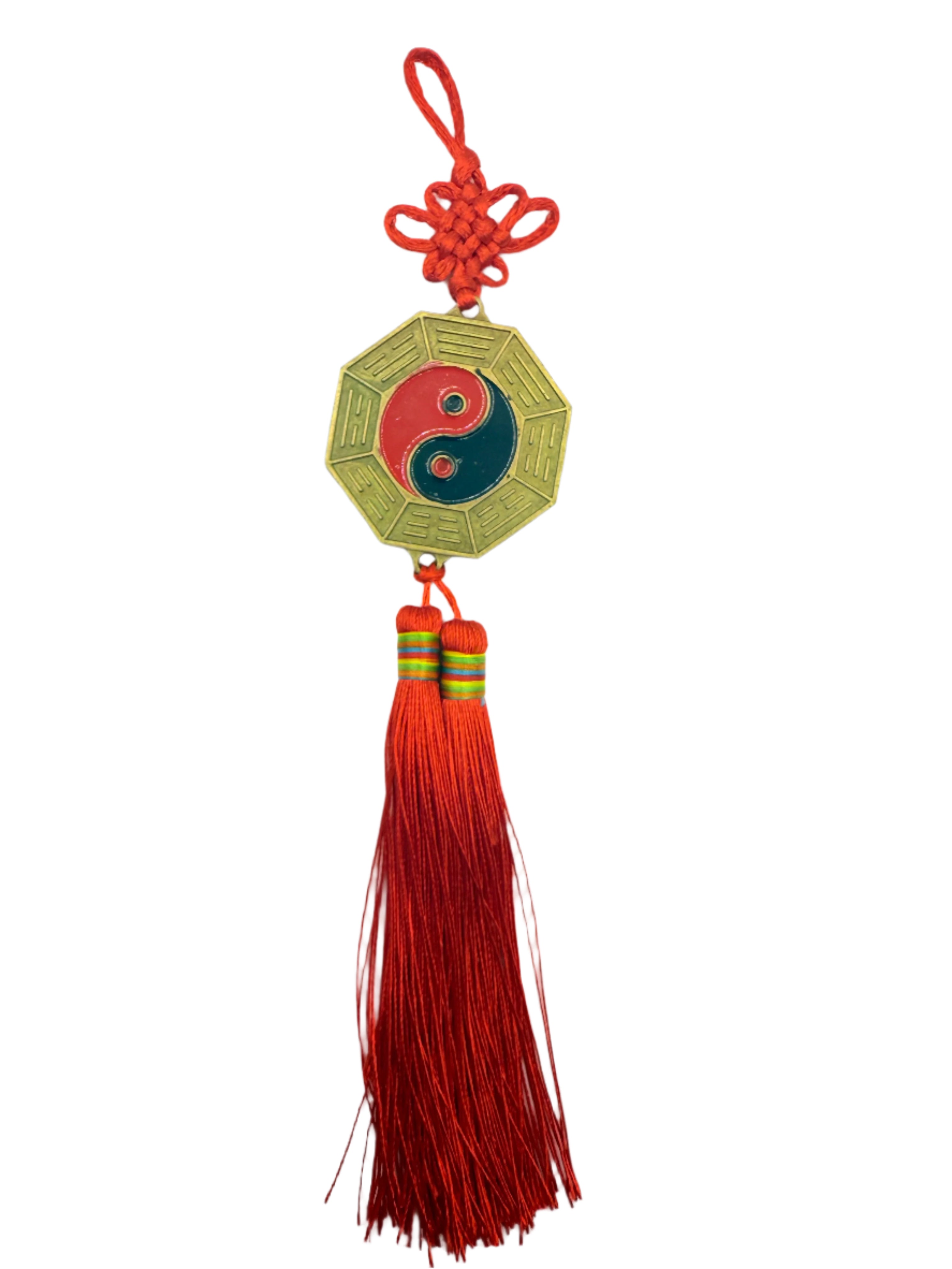 Feng Shui Bagua Mirror Chinese Knot Red Tassel For Home & Business