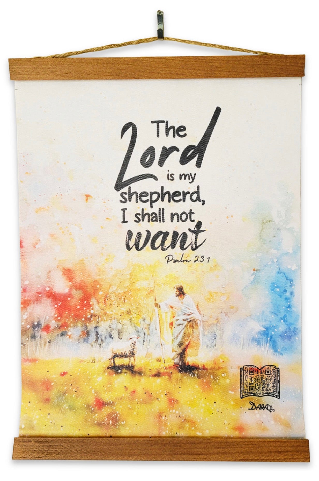 Interactive, Full Colour Scroll Printed on Synthetic Leather: The Lord Is My Shepherd- Psalms 23:1