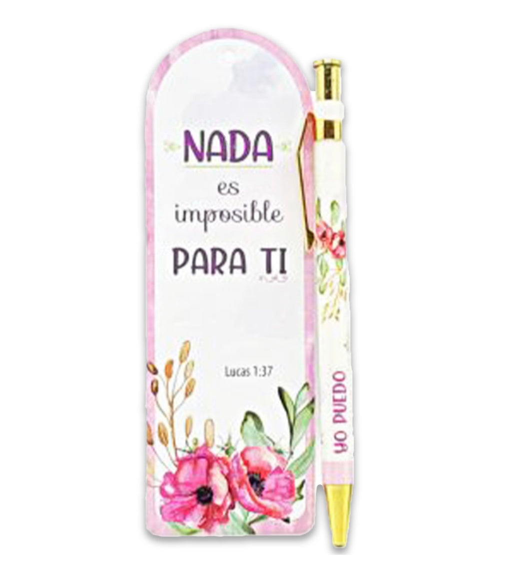 Separador con Bolígrafo: Mensajes Bíblicos