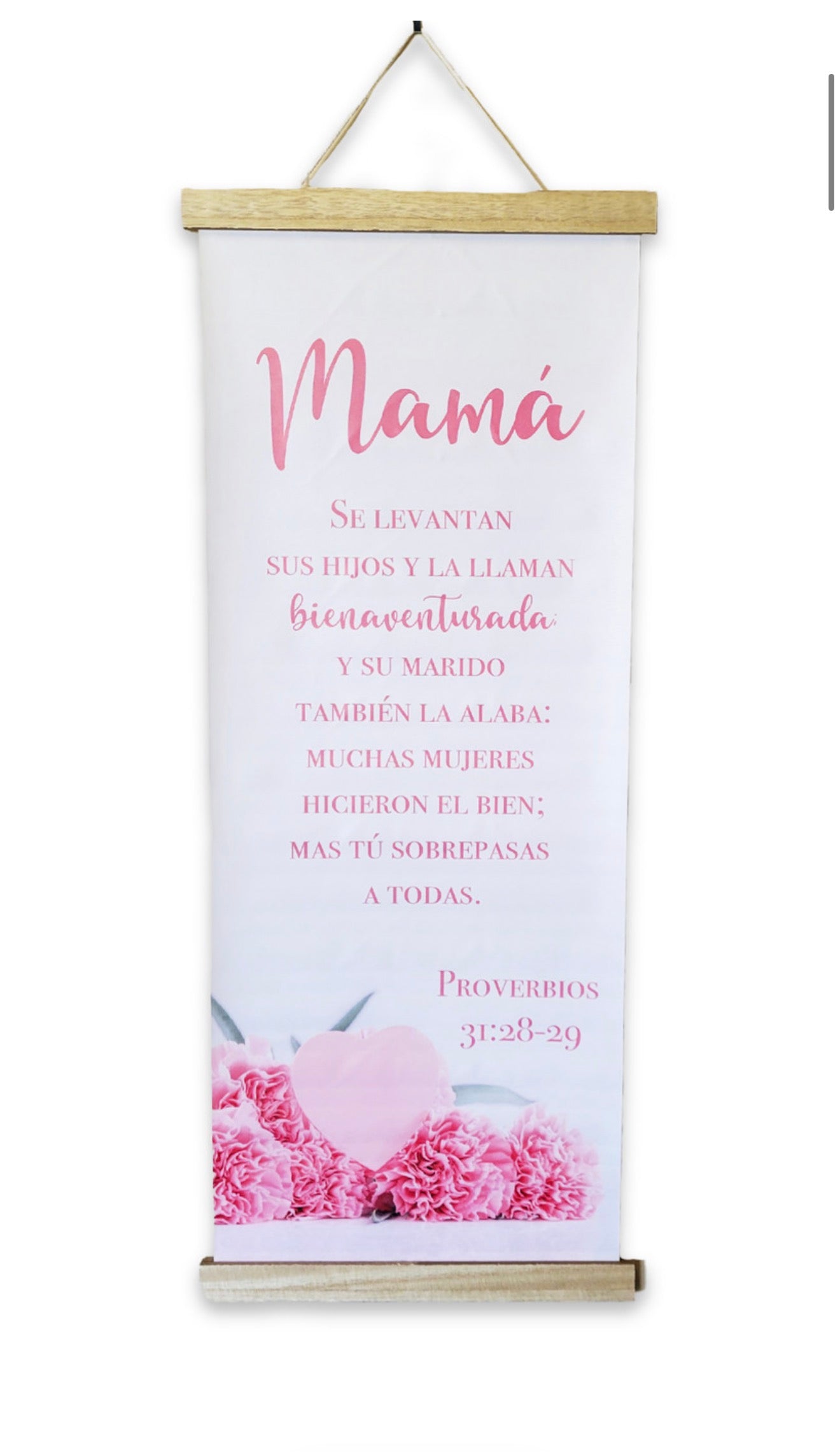 Pergamino Grande Impreso en Cuero Sintético: Mamá - Proverbios 31:28-29