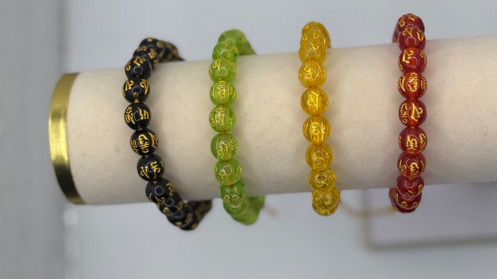 Six-character Proverbs Buddhist Bead Bracelet Lucky Bracelet for Men and Women