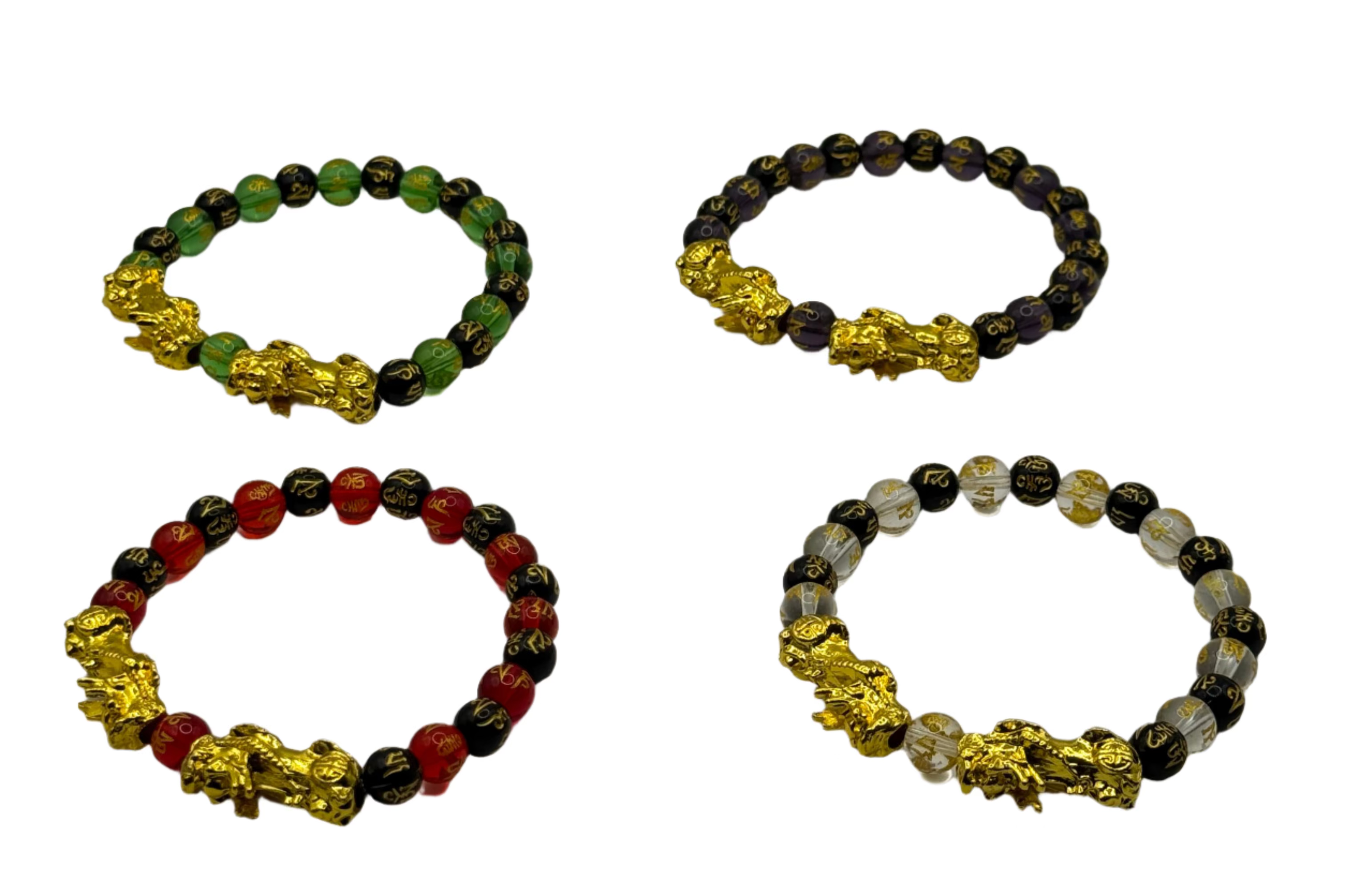 Six-character Proverbs Buddhist Bead Bracelet Pixiu Lucky Bracelet for Men and Women