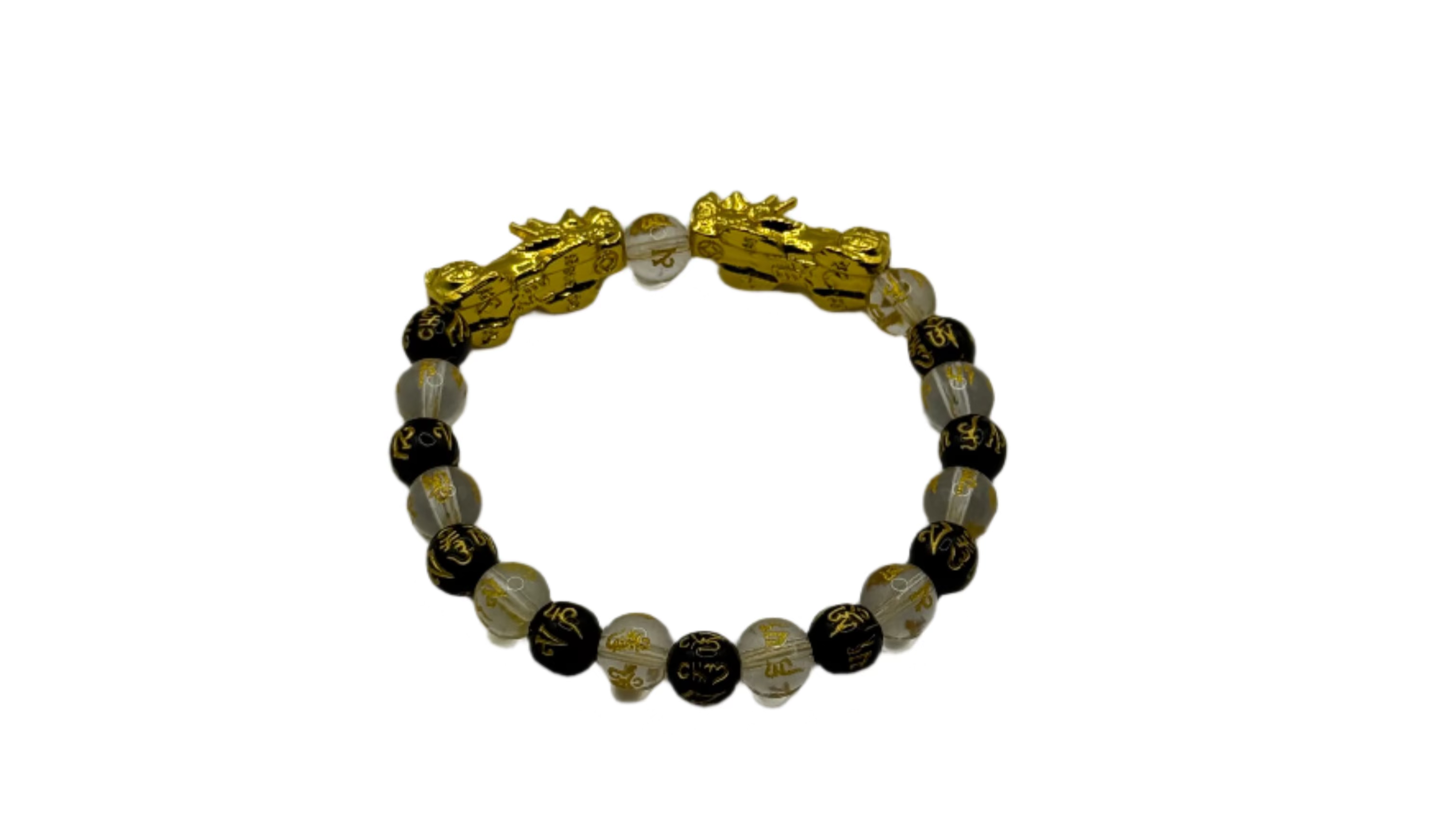 Six-character Proverbs Buddhist Bead Bracelet Pixiu Lucky Bracelet for Men and Women