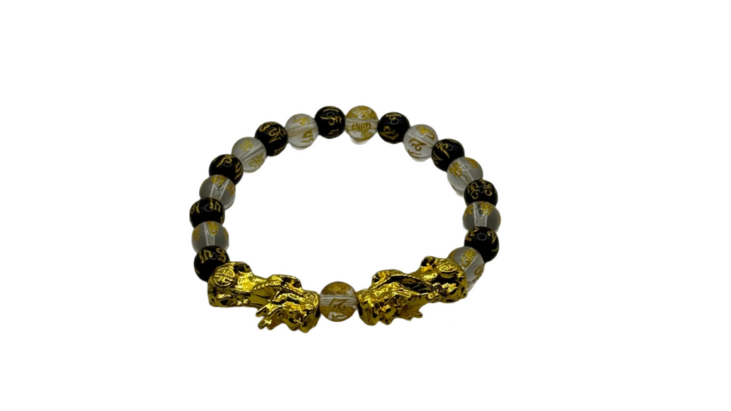 Six-character Proverbs Buddhist Bead Bracelet Pixiu Lucky Bracelet for Men and Women