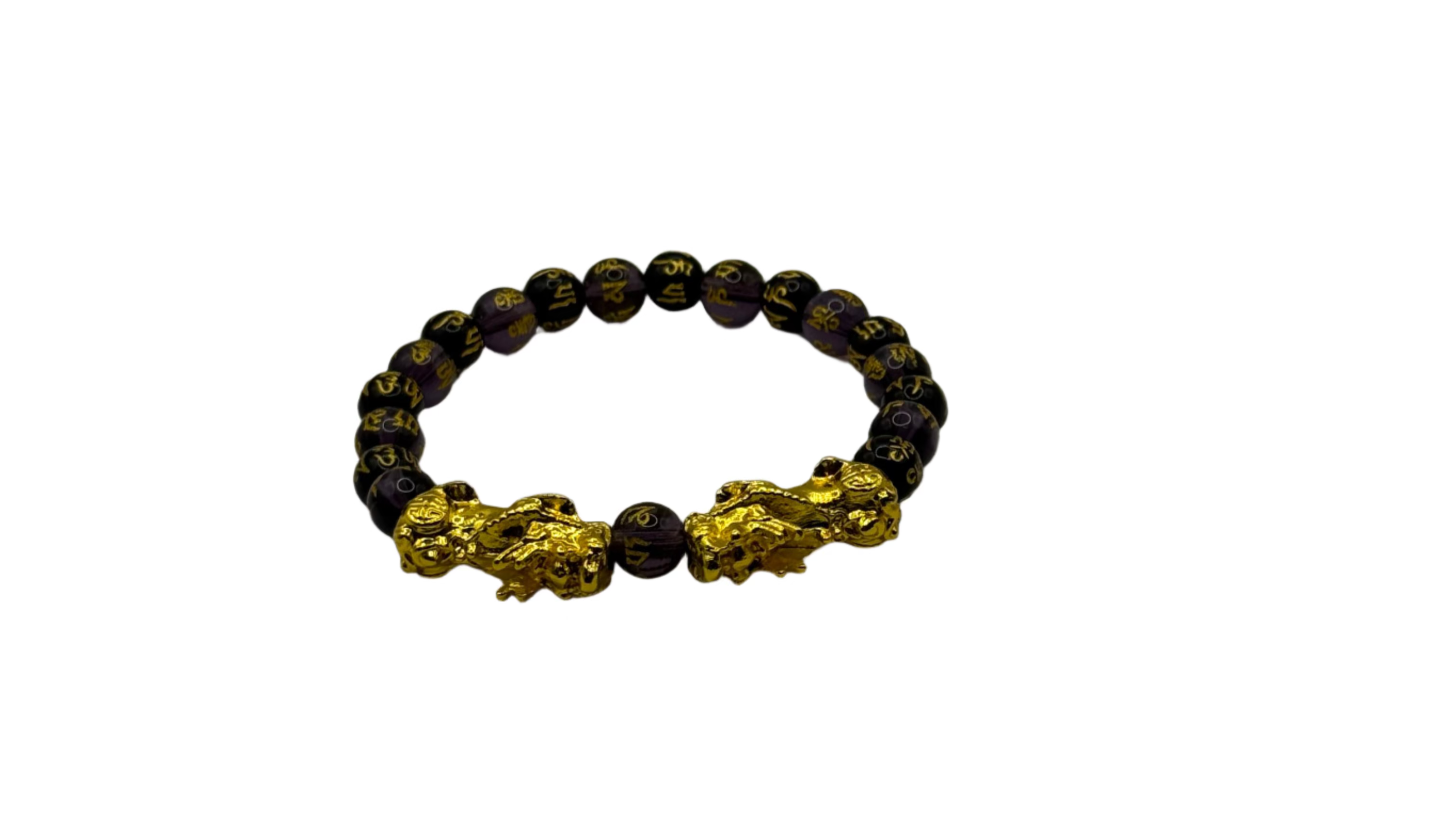 Six-character Proverbs Buddhist Bead Bracelet Pixiu Lucky Bracelet for Men and Women
