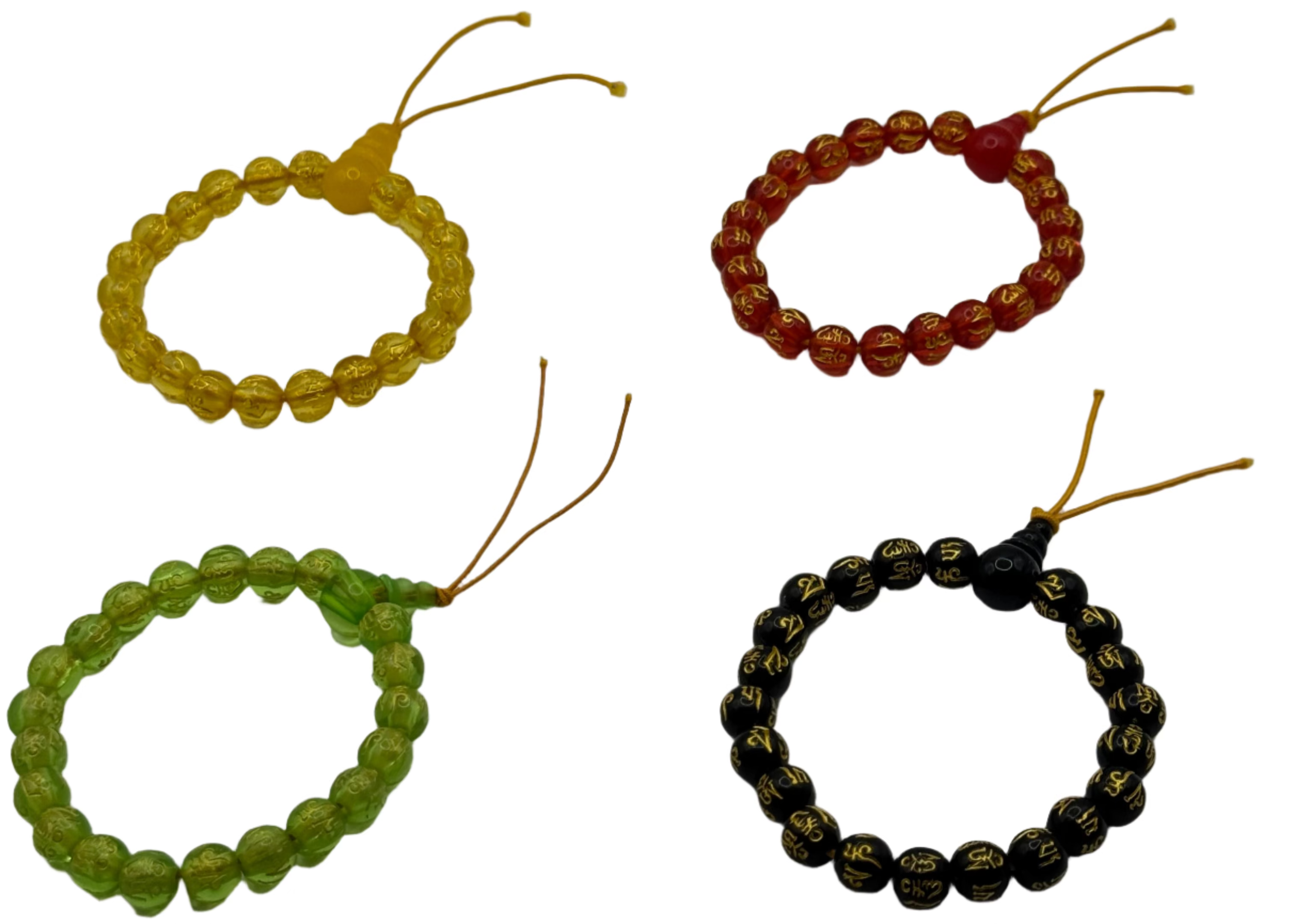 Six-character Proverbs Buddhist Bead Bracelet Lucky Bracelet for Men and Women