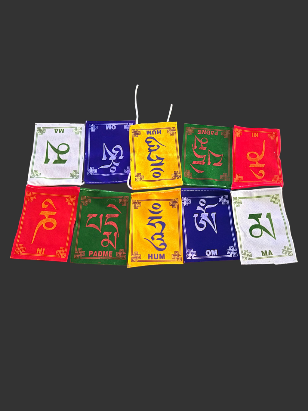 Tibetan Om Mani Palme Hum Compassion Prayer Flags Guan Yin/Avalokiteshvara