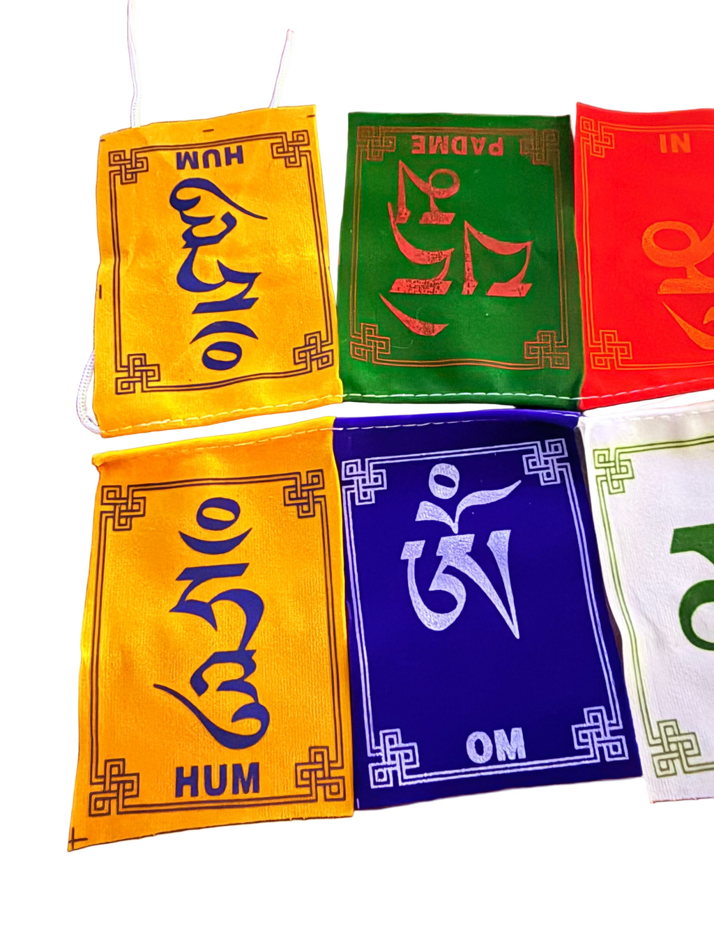 Tibetan Om Mani Palme Hum Compassion Prayer Flags Guan Yin/Avalokiteshvara