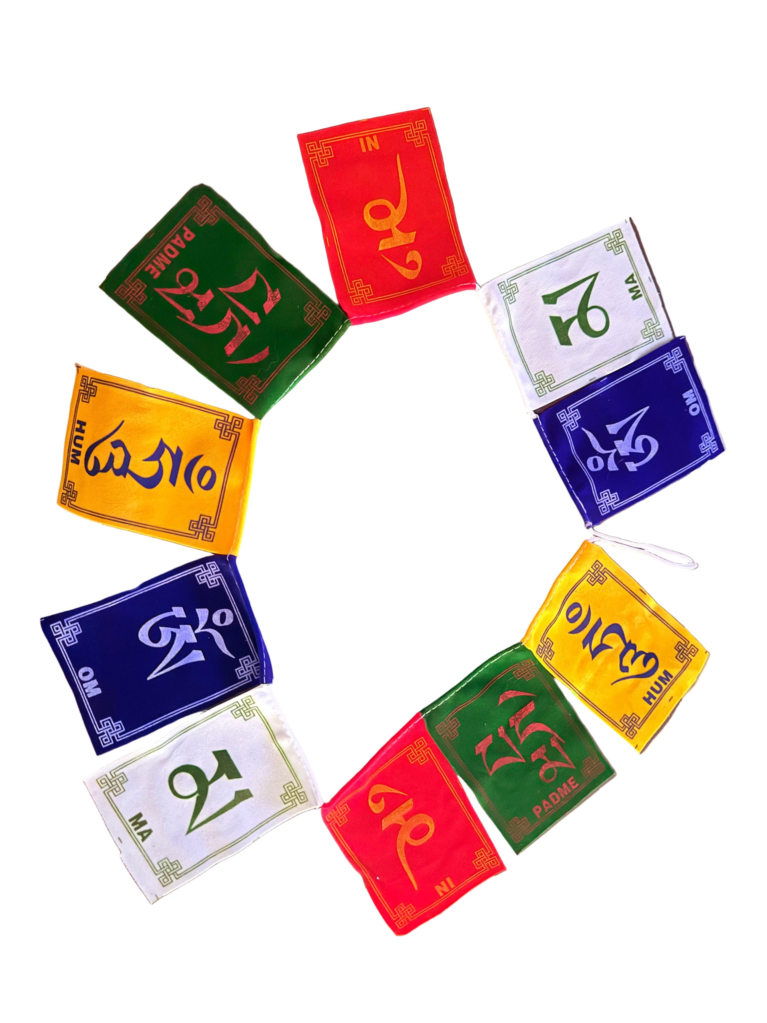 Tibetan Om Mani Palme Hum Compassion Prayer Flags Guan Yin/Avalokiteshvara