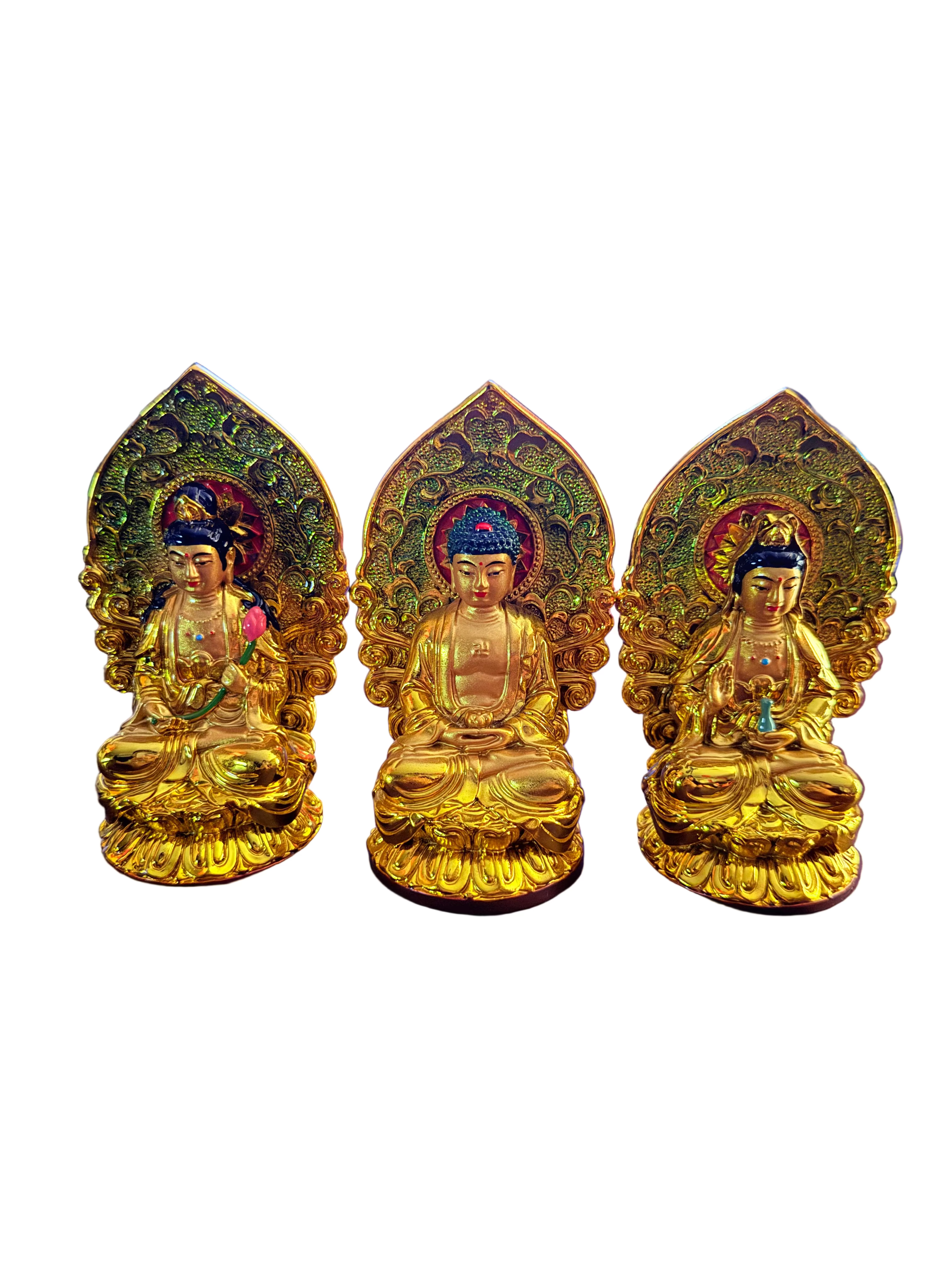 Western Pure Land Trinity Amitabha, Avalokiteshvara(Guan Yin), Mahasthamprapta(Daishizhi) Buddha, Bodhisattva