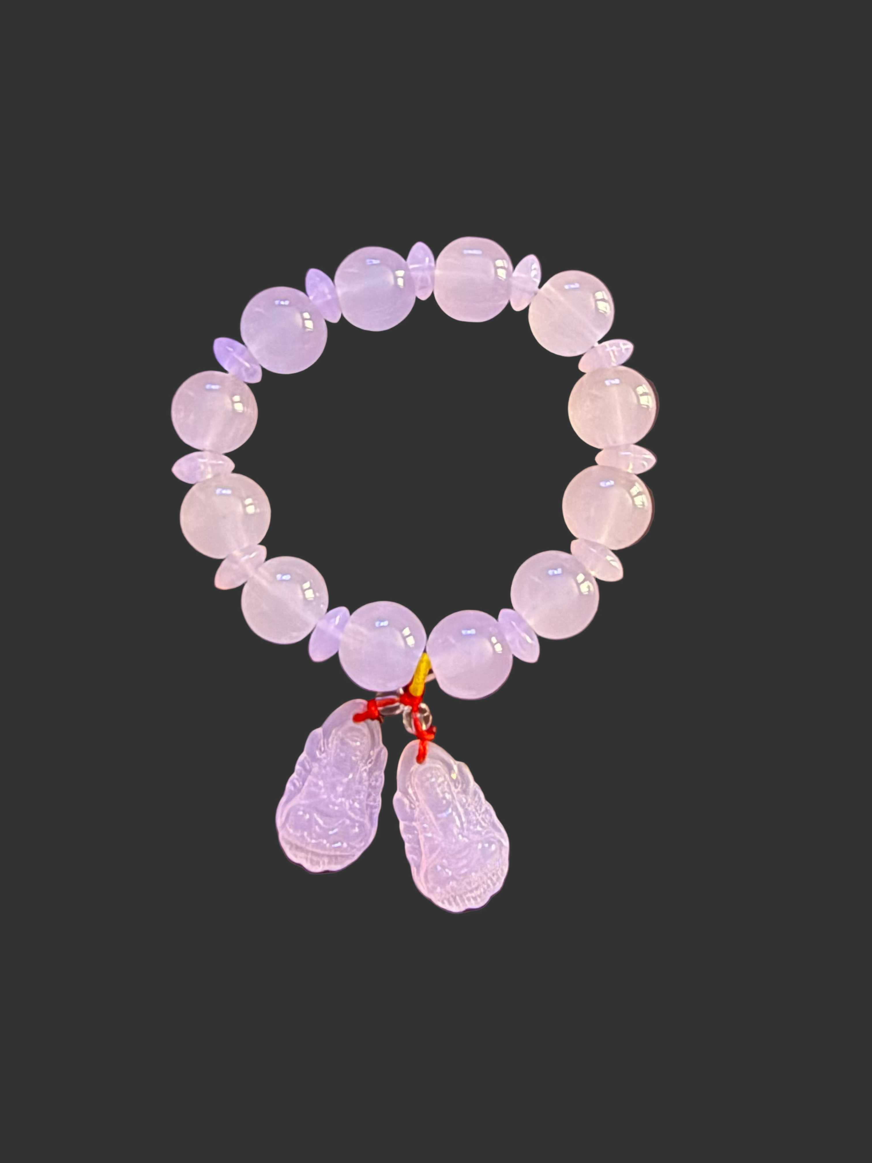 Pink Buddha Jade Bracelet for Protection/ Good Luck