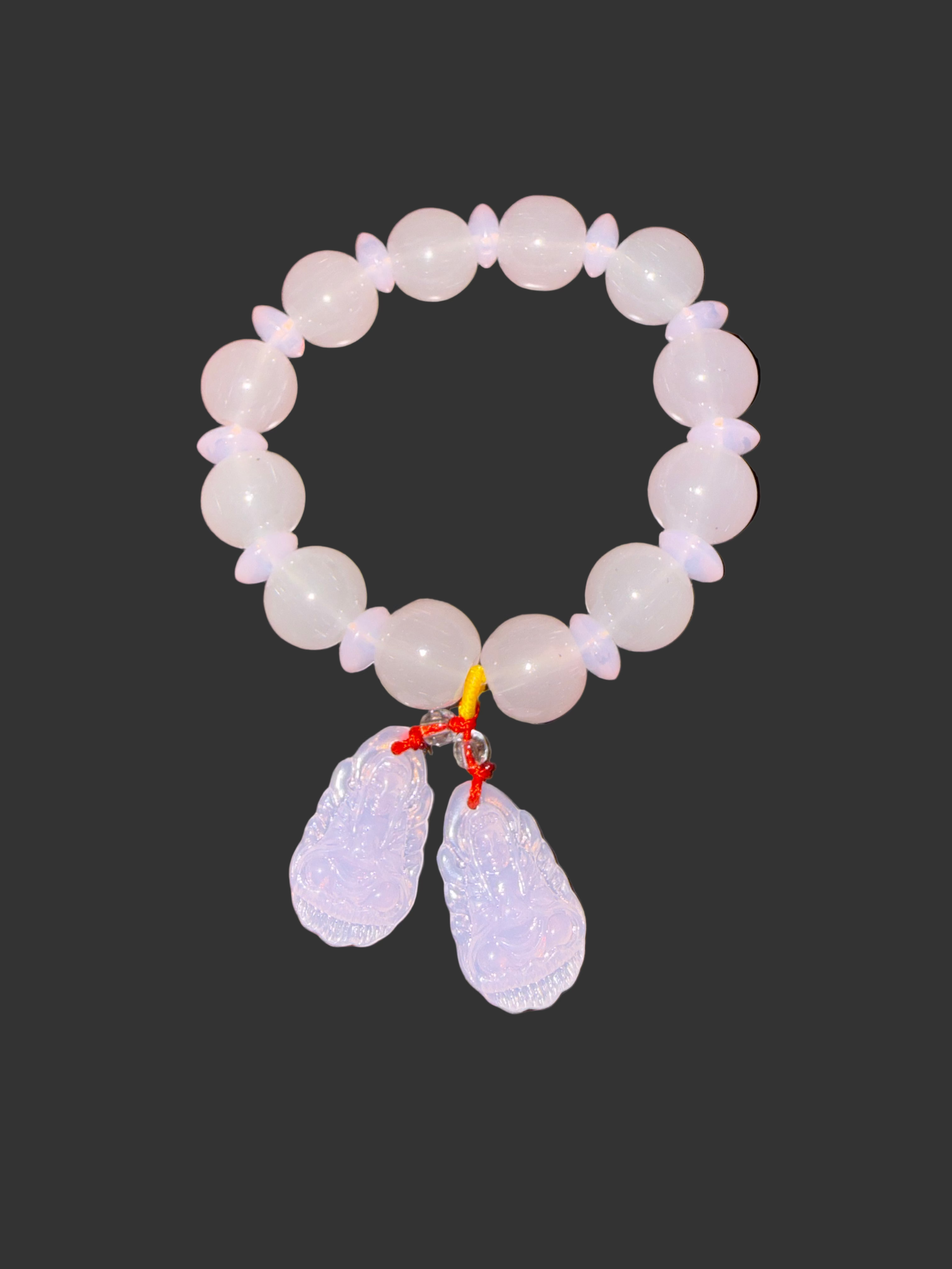 Pink Buddha Jade Bracelet for Protection/ Good Luck