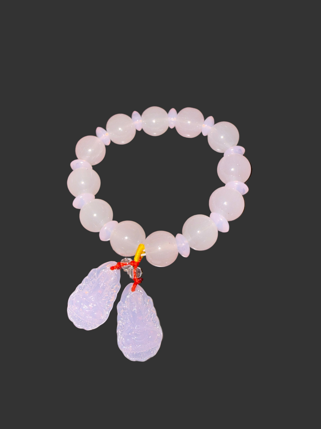 Pink Buddha Jade Bracelet for Protection/ Good Luck