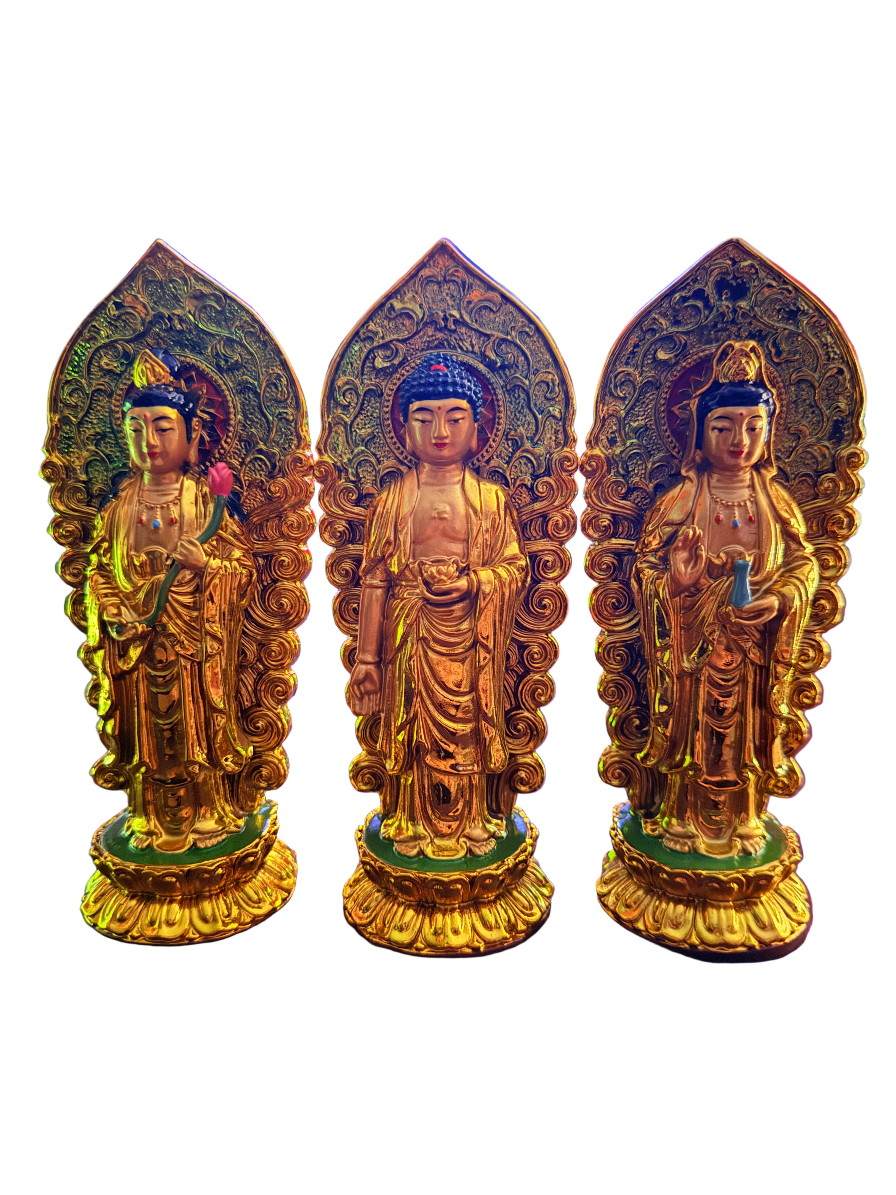 Western Pure Land Trinity Amitabha, Avalokiteshvara(Guan Yin), Mahasthamprapta(Daishizhi) Buddha, Bodhisattva