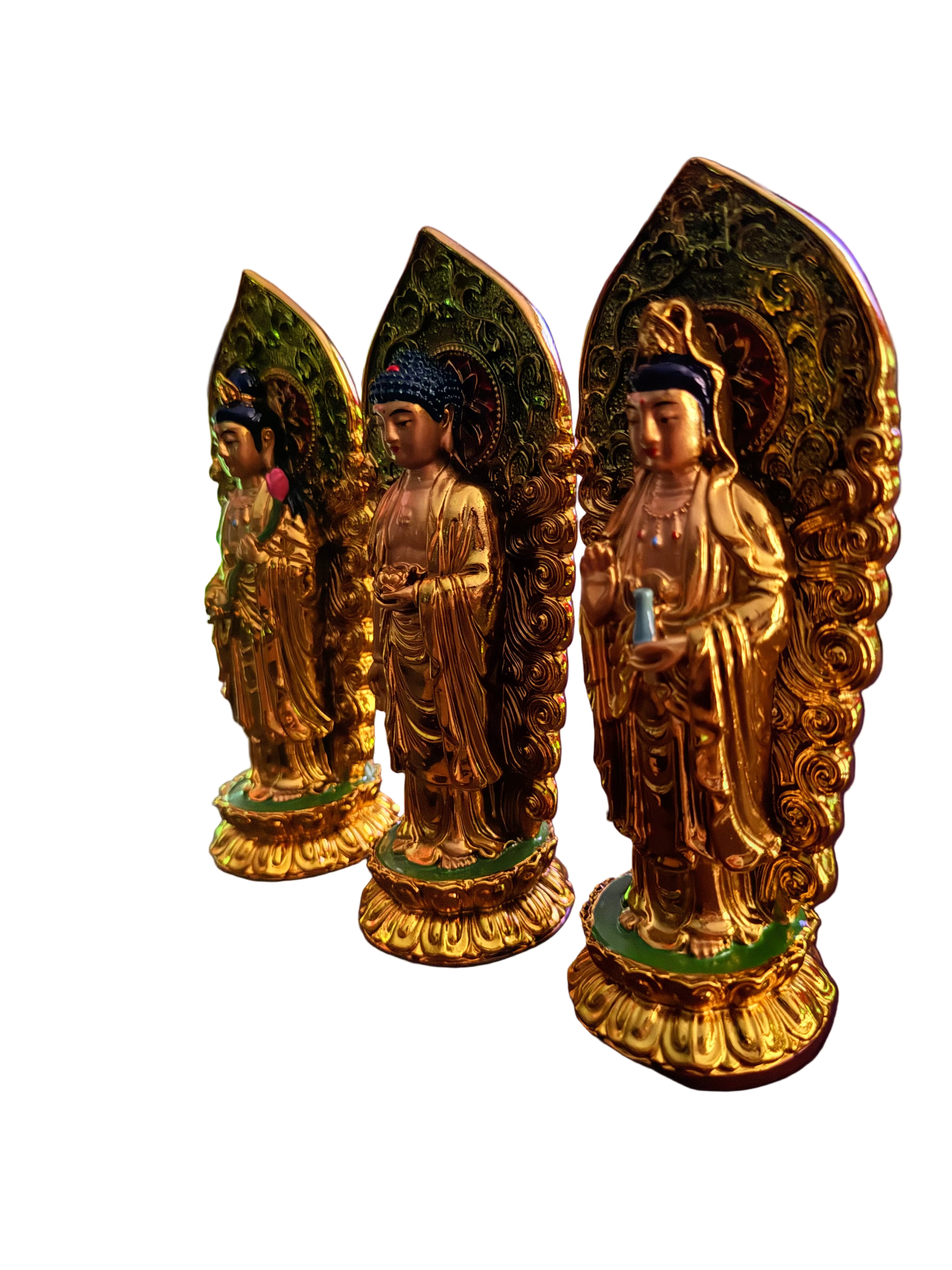 Western Pure Land Trinity Amitabha, Avalokiteshvara(Guan Yin), Mahasthamprapta(Daishizhi) Buddha, Bodhisattva