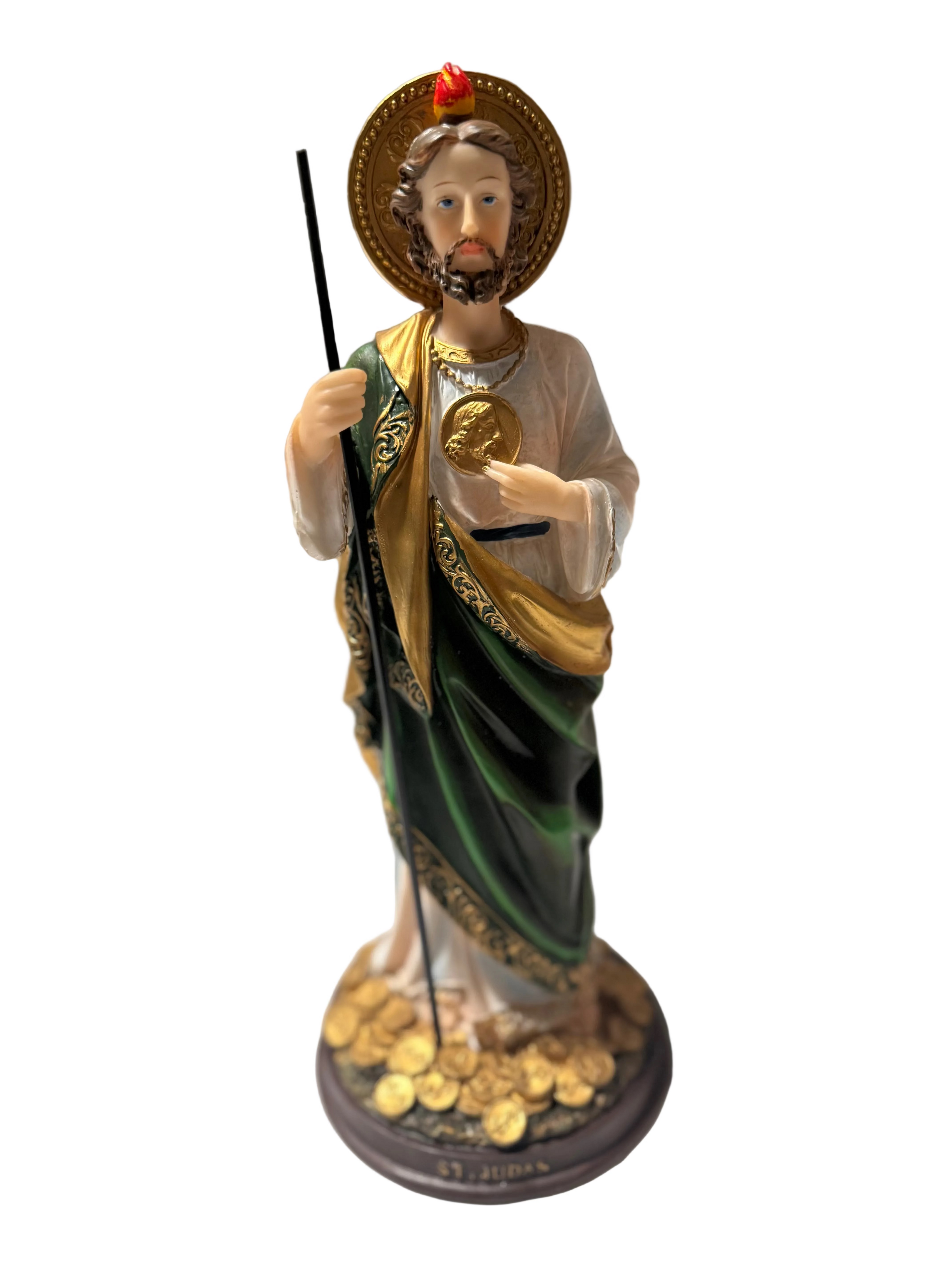 St.Judas/ San Judas 12" Resin Statue/ Religious Catholic Devotional Decor/ Altar-Size Devotional Statue